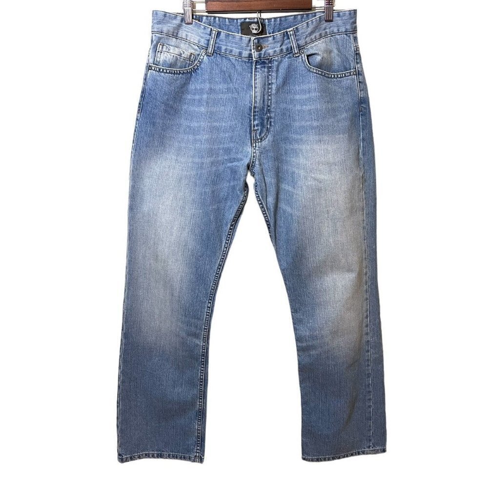Timberland Men’s Blue Jeans 100% Cotton Straight Leg 34Wx32L